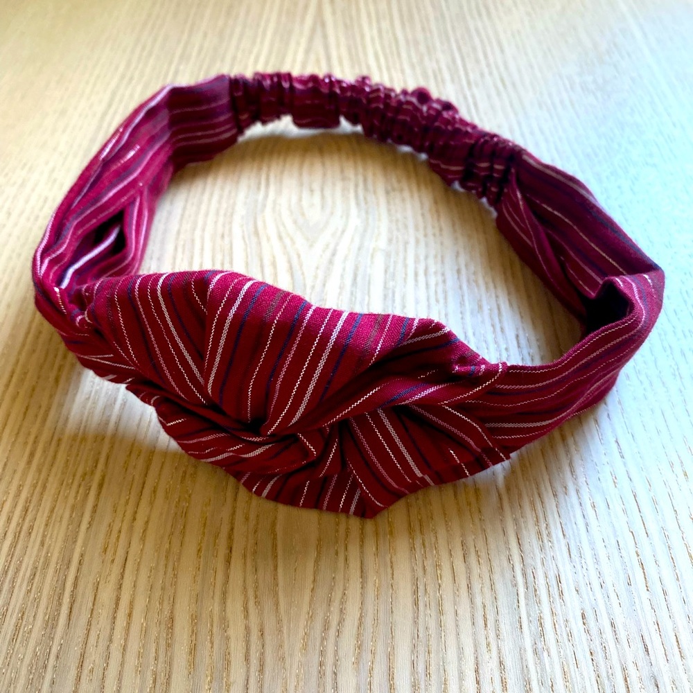 Madewell red headband with metallic weave